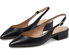 Women's Cole Haan Mazie Slingback Flat Black Work Shoes, Flat Shoes Black, Laser Design, Women's Flat Shoes, Slingback Flats, Cole Haan Women, Comfortable Heels, Recycled Rubber, Dress Shoes Womens