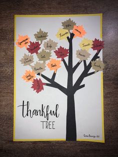 a handmade thanksgiving tree with leaves on it