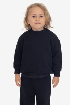 A 14 oz. Heavy Fleece sweatshirt made for kids. Features drop shoulders, long sleeves and a crew neckline. This fleece is very heavy and will provide you with warmth in temperatures as low as 50°F (10°C). These sweatshirts are made in South Central, Los Angeles by expert sewers using premium construction materials and techniques. Made in Los Angeles, Calif. Our experienced sewers earn up to $25 an hour and no less than $17.25; additionally workers have healthcare benefits for less than $15 per w Long Sleeve Sweatshirt With Fleece Lining, Long Sleeve Fleece Sweatshirt With Fleece Lining, Basic Long Sleeve Fleece Sweats, Long Sleeve Fleece Sweater With Fleece Lining, Basic Long Sleeve Fleece Sweatshirt, Basic Long Sleeve Sweats With Ribbed Collar, Long Sleeve Fleece Tops With Fleece Lining, Long Sleeve Fleece Lined Tops, Fleece Crew Neck Top With Fleece Lining