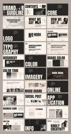 several black and white images with different font styles on them, including one for each page