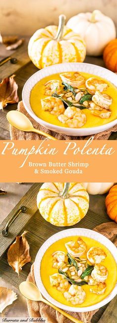 pumpkin and chicken soup in a white bowl