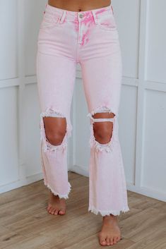 Willow Risen Jeans - Acid Pink Jean Fit, Good Stretches, Raw Edge, High Jeans, Get Dressed, Straight Jeans, Jeans Fit, Fashion Beauty, High Rise