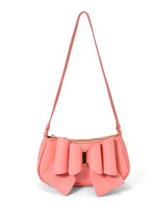 in stock Modern Pink Shoulder Bag With Metal Hardware, Pink Shoulder Bag With Bow, Pink Bucket Shoulder Bag With Gold-tone Hardware, High-end Pink Shoulder Bag With Top Handle, High-end Pink Shoulder Bag With Gold-tone Hardware, Online Bags, Chain Link, Pick Up, In Store