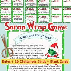 the santa wrap game with instructions to play it