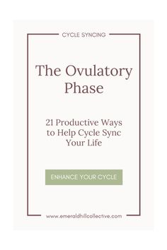 Transform your routine with the power of the ovulatory phase of the menstrual cycle. This comprehensive guide offers 21 tips to help you make the most out of your ovulatory cycle. From fitness to productivity, learn how to align your life with your body's natural rhythms. Feel your best every day! #OvulatoryPhase #CycleSyncing 

Enhance your routine now! The Menstrual Cycle, Reading Notes, Intense Workout