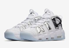 Nike Retail, Nike Air Uptempo, Nike Air More Uptempo, Nike Air More, White Basketball Shoes, Nike Snkrs, White Chrome, Latest Sneakers, Custom Sneakers