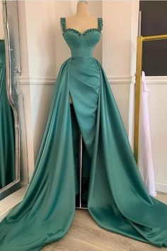 Looking for a perfect dress for your event? Check out this straps long evening dress, high quality & reasonable price. Luxurious Dresses, Gown Plus Size, Prom Dresses Sleeveless, Green Satin, Mermaid Prom Dresses, Long Prom Dress, Express Dresses, Evening Dresses Long, Custom Dresses