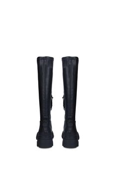 The Trekker Sock Knee boot from Kurt Geiger features a black leather upper. With a rigged block heel and detailed panels around the ankle. Knee Boot, Boots Knee, Kurt Geiger, Sunglasses Shop, Boots For Sale, Jeans For Sale, Quick Delivery, Bra Lingerie, Leggings Shop