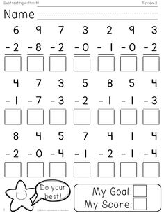 the worksheet for numbers 1 to 10 is shown in this printable version