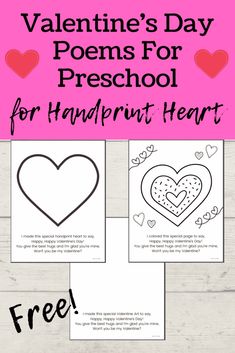 valentine's day poem for preschool with free printables to color and write