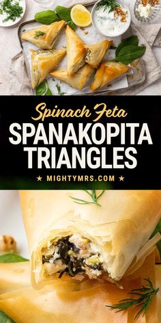 Spinach Feta Spanakopita Triangles Pillsbury Ideas, Spanakopita Triangles, Greek Appetizer, Phyllo Recipes, Chicken Soups, Pillsbury Crescent, Awesome Appetizers, Creamy Feta, Spinach Feta