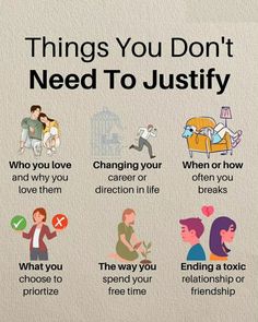 a poster with the words things you don't need to justfy