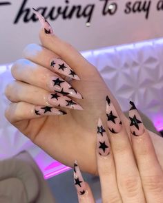 Alt Nails Acrylics, Alt Nails Designs, Scene Nails, Halloween Acrylic Nails, Stiletto Nail Art, Edgy Nails, Goth Nails, Grunge Nails, Her Nails