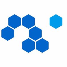 blue hexagons are arranged in the shape of an octagon on a white background