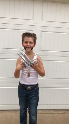 Diy Wolverine Costume Kids, Easy Diy Boy Halloween Costume, Kids Wolverine Costume, Wolverine Diy Costume, Easy Boy Costumes Diy, Diy Wolverine Costume, Diy Halloween Costumes Boys, Diy Boys Costumes, Easy Boy Halloween Costumes