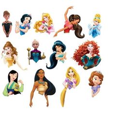 the disney princesses are all different sizes and colors