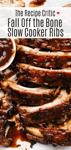 the recipe for slow cooker ribs is shown here