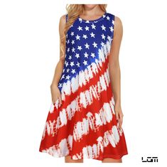 ✅ Design: 4th of july dress women features a unique design with stars, vibrant red and white stripes, shows the patriotism and love of country, enjoy celebrating independence day. It also has functional side pockets and an elegant knee-length cut which make you flattering. ✅ Occasions: Sleeveless dress is ideal for 4th of July, independence day, American themed party, memorial day, USA parade, daily wear, summer beach wear, SPA, bathing, pool, tropical vacations, etc. ✅ 【Easy to match:Summer dre American Flag Dress, 4th Of July Dresses, Patriotic Dresses, Summer Tank Dress, Beach Mini Dress, American Flag Print, Short Summer Dresses, Short Dresses Casual, Print Chiffon