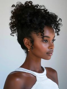 39 Ponytail Hairstyles for Black Women for 2024 Senior Picture Ideas Black Women Hair, High Ponytail Hairstyles For Black Women Braids, Updo Curly Hairstyles For Black Women, Updo Black Women Hairstyles, Low Bun Natural Hairstyles Black Women, Homebody Essentials, 4c Updo, Natural Hair Updo For Black Women