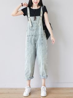 The Just My Size Women's Denim Cropped Overall Dungarees are a must-have for women who value comfort and a laid-back style. Made from high-quality denim material. these dungarees offer a cozy and relaxed fit.Available in both light blue and dark blue. you have the option to choose the shade that suits your personal preference. The light blue offers a fresh and summery vibe. while the dark blue provides a classic and versatile look.With their lazy style. these dungarees are designed for ultimate Overalls Style, Overalls Fashion, Lazy Style, Just My Size, Simple Tshirt, My Size, Laid Back Style, Cropped Style, Denim Jumpsuit