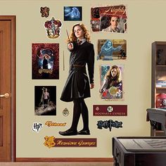 the harry potter character wall decals are on display