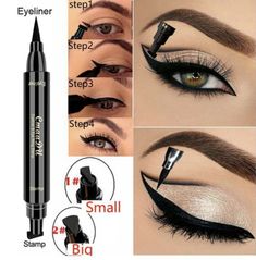 Small and large tip available Please message or leave note or random will be sent Eyeliner liquid pen precision tip sponge stamp double headed waterproof. Condition is New. Shipped with USPS First Class Package. Double Eyeliner, Eyeliner Stamp, Winged Eyeliner Stamp, Winged Eye, Liquid Eyeliner Pen, Long Lasting Eyeliner, Waterproof Liquid Eyeliner, Waterproof Eyebrow, Black Liquid