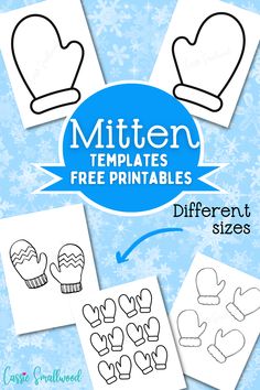 Different sizes and styles of free printable mitten templates for crafts Mittens Handprint Craft, Mitten Tree Day, Winter Season Crafts For Preschool, Christmas Templates Free Printable, Preschool Winter Crafts, Mittens Craft, Mitten Crafts, Winter Craft Projects, Mitten Craft