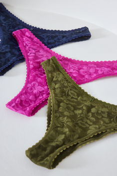 Lavish Lace Brazilian Panty

Color: Dark & Stormy Blue, Purple Passionfruit, and Tea Garden Green X Logo, Tea Garden, Gold Yellow, V Shape, Blue Purple, Gifts For Women