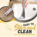 a person is using a kitchen knife to clean a sink