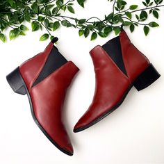 A Bit Too Large For Me, Fit Like 8 And I’m 7 Acne Jensen Boots, Red Leather Boots For Spring, Fall Burgundy Boots With Leather Lining, Chic Fall Boots With Red Sole, Chic Boots With Red Sole And Block Heel, Red Round Toe Workwear Boots, Red Round Toe Work Boots, Chic Boots With Red Sole And Pointed Toe, Chic Pointed Toe Boots With Red Sole