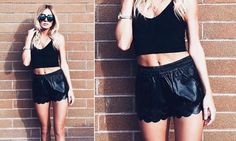 Super fashionable faux leather mini shorts.ALL SALES ARE FINAL Black Leather Pillow, Outer Tulle, Black Mini Shorts, Off White Lace Dress, Nude Lace Dress, Crochet Lace Dress, Open Back Dresses, Mini Shorts, Designer Shorts