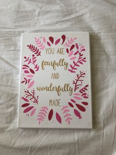 a card with the words you are frequently and wonderfully made written in gold foil