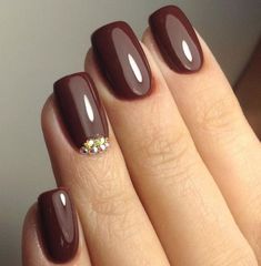 Brown Gel Nails, Her Nails, Fall Nail Colors, Gel Nail Designs, Gold Nails, Nail Polish Colors, Gorgeous Nails, Wedding Nails