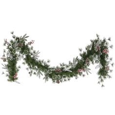 the letter n is made up of pine branches and berries