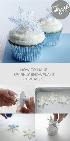 how to make sparkly snowflake cupcakes