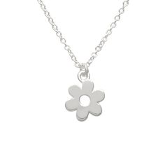 Our sweet flower necklace is handmade in NYC in sustainable .925 sterling silver. Also available in solid 14k gold. We design all of our necklaces to shine alone, or to layer effortlessly with the rest of our collection. 16-inch, 18-inch, or 20-inch sterling silver chain. Bonus: each chain has an extra ring so you can wear it an inch shorter for more layering options. Our flower charm is approx. 7mm tall and across. We use the finest, ethically-sourced silver and hand make every necklace to orde New York Jewelry, Silver Flower Necklace, Flower Charm Necklace, Gold Vermeil Jewelry, Sell Gold, Vermeil Jewelry, Sterling Silver Flowers, Flower Charm, Boutique Jewelry