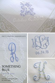 Looking for a wedding handkerchief for the bride?  This gorgeous wedding lace handkerchief with her married monogram makes the perfect gift for the bride to be!  Click through to view more styles   options. Unique Wedding Gifts, Whimsical Wedding