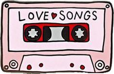 a pink cassette with the words love songs written on it