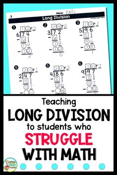 Long division organizer to help students learn long division. Students can use visual shapes to help them learn the process of traditional long division. Highlight areas in which students become stuck as a teaching aid as they're learning. Teachers love this new long division strategy. Students can then transition to graph paper organizers as they learn the process for gradual release to independence. Division Teaching Ideas, Tips For Teaching Long Division, Division For 4th Grade, Easy Long Division, How To Teach Long Division, Long Division Anchor Chart 5th Grade, Division Anchor Chart 5th Grade, Division Anchor Chart 4th