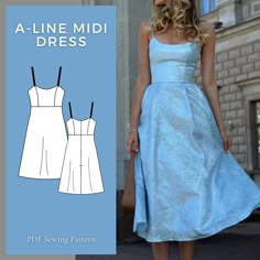 a line midi dress sewing pattern