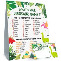 a dinosaur baby shower game with dinosaurs on it