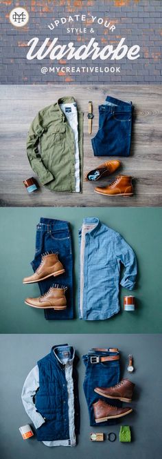 Casual Wear Outfits, Fall Fashion Boots, Mens Business Casual Outfits, Men Fashion Casual Shirts, Mens Fashion Rugged, Mens Casual Dress Outfits, Outfit Grid, Mode Casual