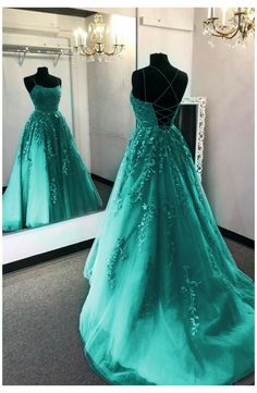 Formal Dresses Green, Green Evening Dresses, Prom Dresses Green, Green Evening Dress, Stunning Prom Dresses, Lace Prom Dress, Lace Formal Dress