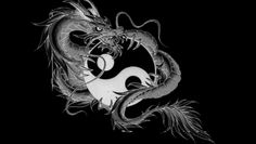 a black and white drawing of a dragon