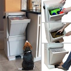 Set this storage tower in the mudroom or entryway to hold treats and kibble for your furry friendRebrilliant Callista Nala 128-OzFood Storage Container PlasticSize 34.1 H x 16.7 W x 12.8 D inWayfairOrganization Kitten Kisses, Puppy Things, Pet Storage, Pet Food Storage, Food Dog, Food Storage Container Set, Dog Food Storage, Storage Towers