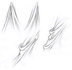 three different types of lines drawn in pencil on paper, one is curved and the other has