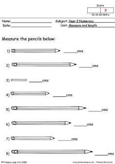 the diagram shows how to measure pencils