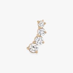 Made with lab grown diamonds and 14k solid gold, this earring is designed to be worn solo as a statement of individuality. Shop VRAI earrings. Ear Climber, Solid Gold Earrings, Tiny Diamond, Bezel Diamond, Accessories Jewelry Earrings, Cuff Earrings, Fine Jewellery Earrings, Diamond Sizes, Elegant Earrings