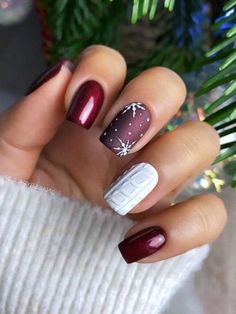 Elegant Winter Nails Classy, Manikur Kuku, Cute Christmas Nails, Nagel Tips