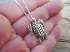 Sae turtle necklace made in sterling silver Handmade Turtle-shaped Sterling Silver Jewelry, Handmade Sterling Silver Turtle Jewelry, Silver Sterling Silver Turtle Jewelry, Nickel-free Silver Turtle Jewelry, Hawaiian Turtle, Wolf Ring, Sea Turtle Necklace, Turtle Necklace, Moon Studs